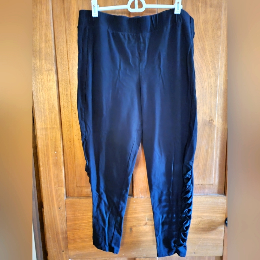 Black Leggings with Semi-Shear Panel
